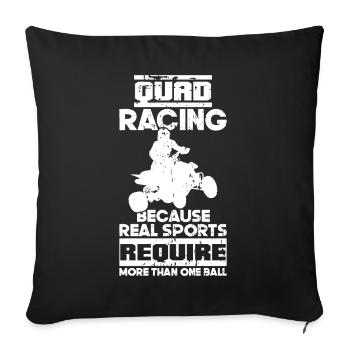 Quad Racing ATV Wheeler Dirt Road - Sofakissen mit Füllung 45 x 45 cm - Schwarz - Vorne