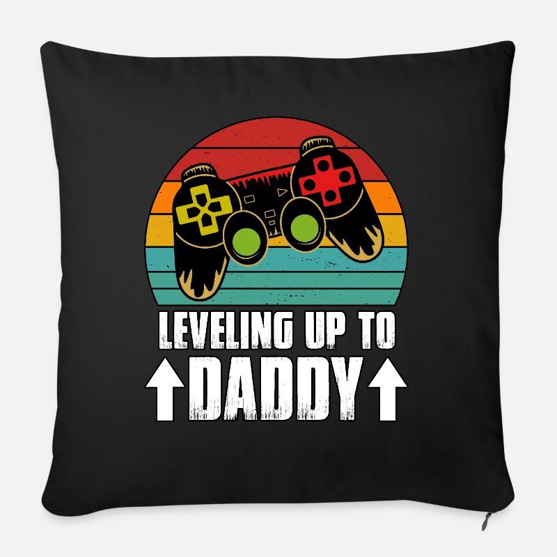 Leveling Up To Daddy Dad To Be - Sofa pillow with filling 45cm x 45cm - black
