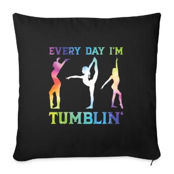 Tumbler Gymnast Girl Tumbler - Sofa pillow with filling 45cm x 45cm - black - Front