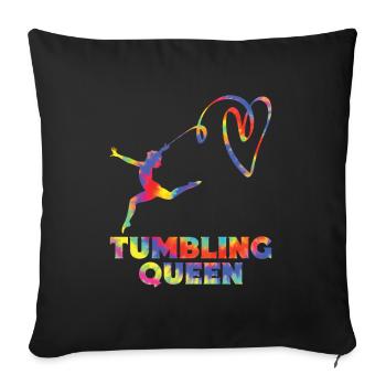 Tumbler Gymnast Girl Tumbler - Sofa pillow with filling 45cm x 45cm - black - Front