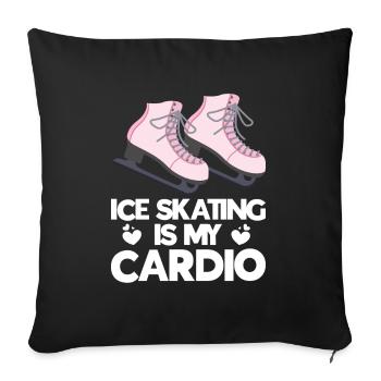 Ice Skating -Skater Ice Shield Skate Girl - Sofa pillow with filling 45cm x 45cm - black - Front