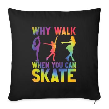 Ice Skating -Skater Ice Shield Skate Girl - Sofa pillow with filling 45cm x 45cm - black - Front