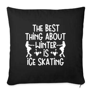 Ice Skating -Skater Ice Shield Skate Girl - Sofa pillow with filling 45cm x 45cm - black - Front