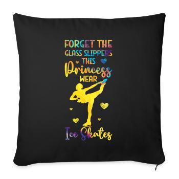Ice Skating -Skater Ice Shield Skate Girl - Sofa pillow with filling 45cm x 45cm - black - Front