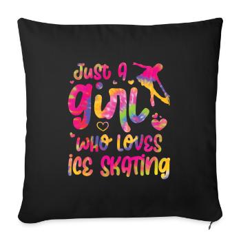 Ice Skating -Skater Ice Shield Skate Girl - Sofa pillow with filling 45cm x 45cm - black - Front