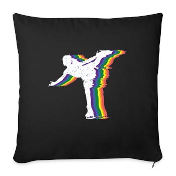Ice Skating -Skater Ice Shield Skate Girl - Sofa pillow with filling 45cm x 45cm - black - Front