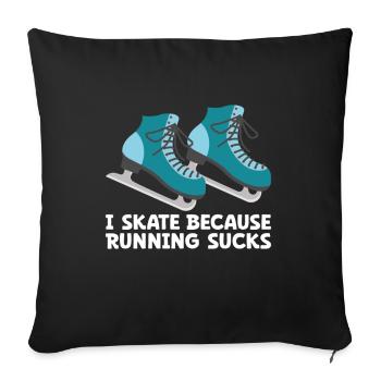 Ice Skating -Skater Ice Shield Skate Girl - Sofa pillow with filling 45cm x 45cm - black - Front