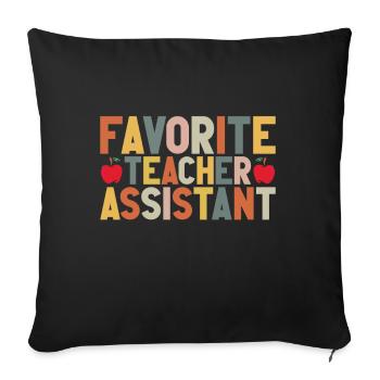 Teacher -Assistant Headmaster Teaching - Sofa pillow with filling 45cm x 45cm - black - Front