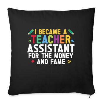 Teacher -Assistant Headmaster Teaching - Sofa pillow with filling 45cm x 45cm - black - Front