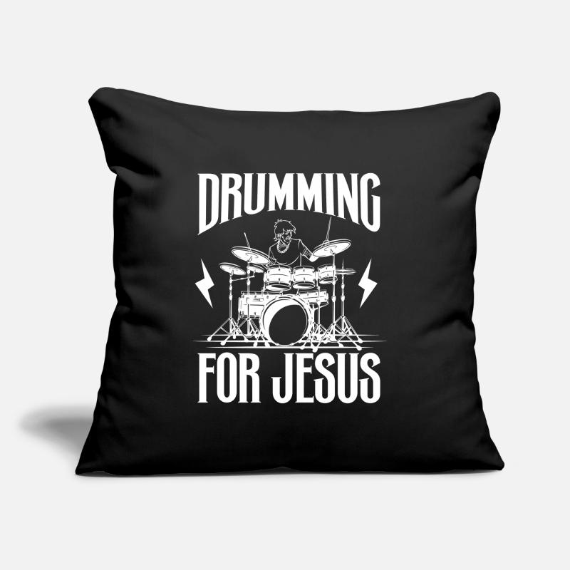 Drum Player Jesus Drum set Pick Jesus Drums Player Sofakissen mit Füllung 45 x 45 cm