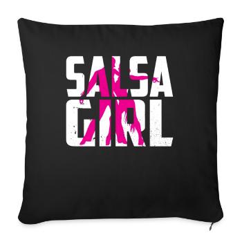 Salsa Mädchen Mama Tanzen Hobby Tänzer Tanz - Sofakissen mit Füllung 45 x 45 cm - Schwarz - Vorne