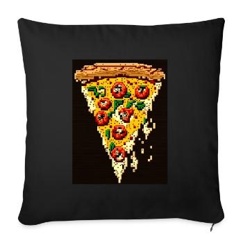 8-Bit Pizza, Pixel Art - Sofa pillow with filling 45cm x 45cm - black - Front