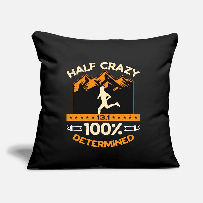 Semi-marathon Half Crazy 13.1 Course déterminée à 100% Coussin et housse de 45 x 45 cm