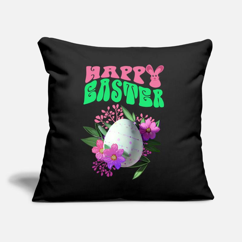 Joyeux Easter Easter Egg Art floral Coussin et housse de 45 x 45 cm