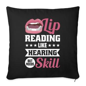 Deaf Deaf Sign Language Deaf Pride - Sofa pillow with filling 45cm x 45cm - black - Front