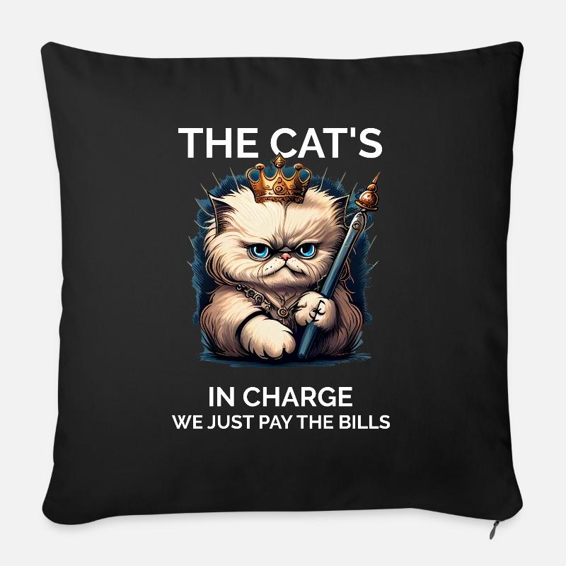 Fier propriétaire de chat Cat Maman - Coussin et housse de 45 x 45 cm - noir