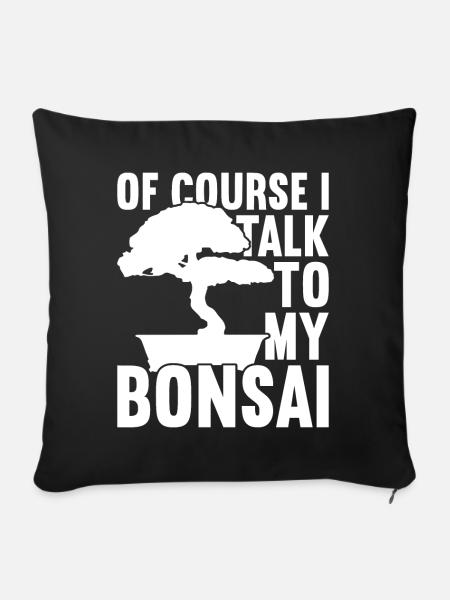 Bonsai-Baum - Sofakissen mit Füllung 45 x 45 cm - Schwarz
