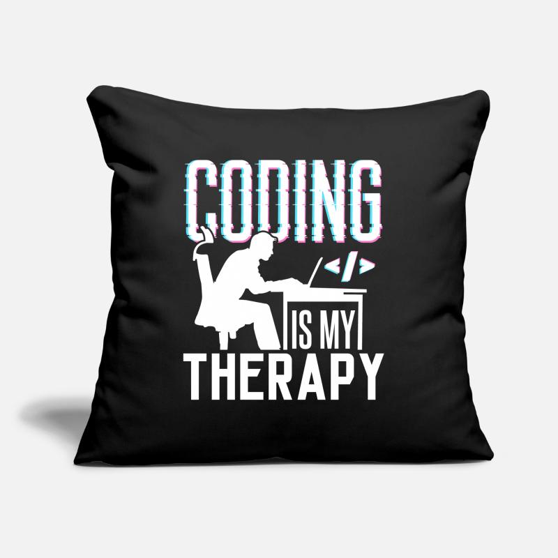La programmation est ma thérapie Code Coder Coding Coussin et housse de 45 x 45 cm