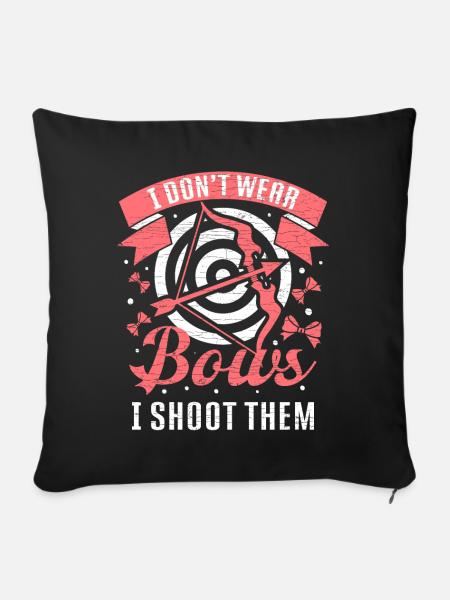 Bogenschießen Geschenk Bogensport - Sofakissen mit Füllung 45 x 45 cm - Schwarz