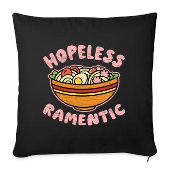 Ramen Kawaii Nudeln - Sofakissen mit Füllung 45 x 45 cm - Schwarz - Vorne