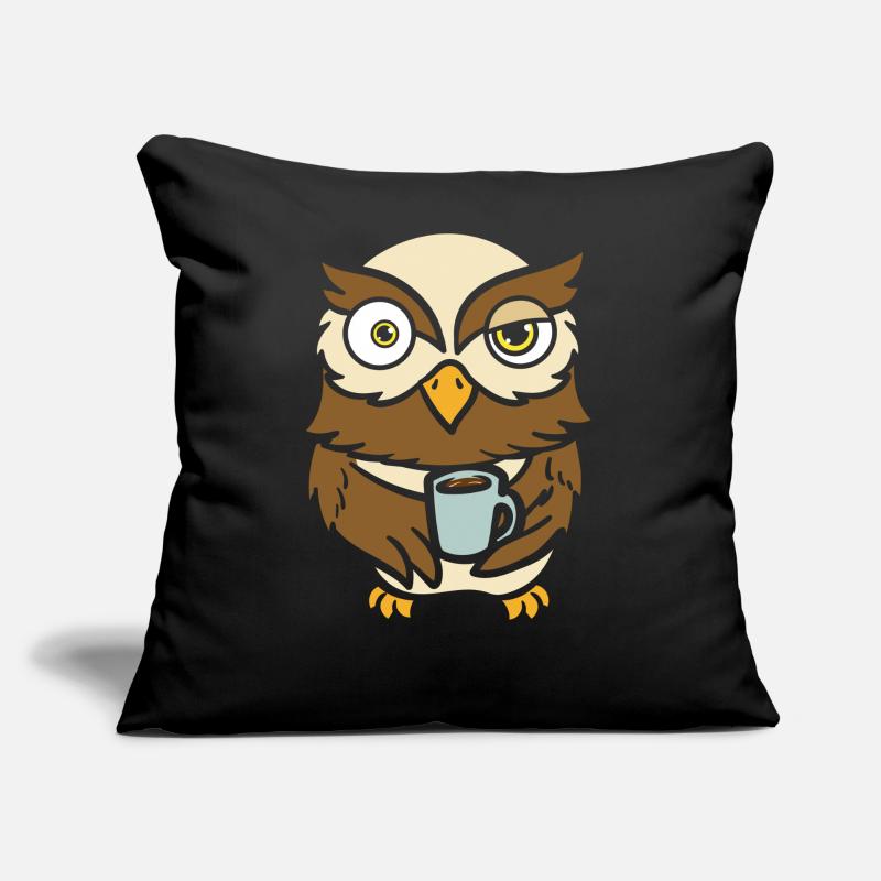 Eule Vogelbesitzer Kaffeetrinker Sofakissen mit Füllung 45 x 45 cm