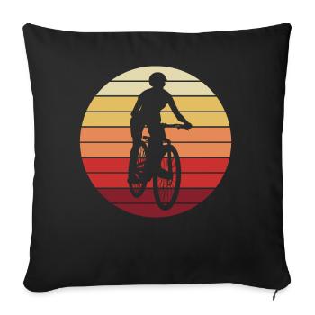 Radfahrerin Mountainbike Fahrer Retro Geschenk - Sofakissen mit Füllung 45 x 45 cm - Schwarz - Vorne