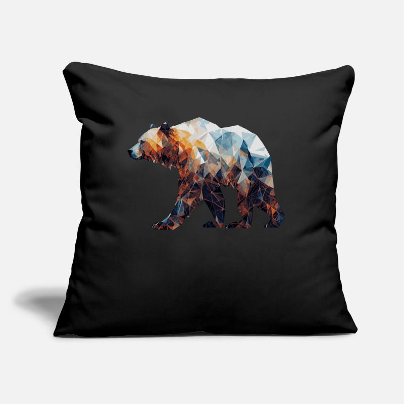 Geometric Bear Head Abstract Polygonal Sofakissen mit Füllung 45 x 45 cm