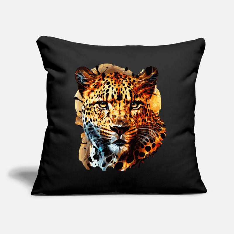 Geometric Leopard Head Abstract Polygonal Sofakissen mit Füllung 45 x 45 cm