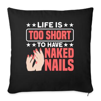 Nail Polish Nail Design Manicure Nail Studio Nails - Sofa pillow with filling 45cm x 45cm - black - Front