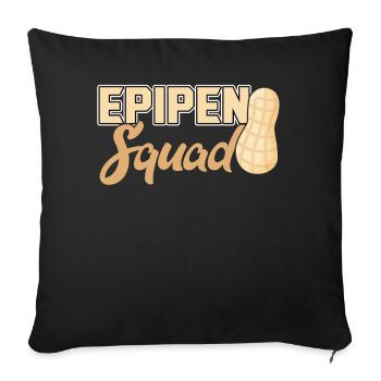 Epipen Squad - Allergique aux arachides - Coussin et housse de 45 x 45 cm - noir - Devant