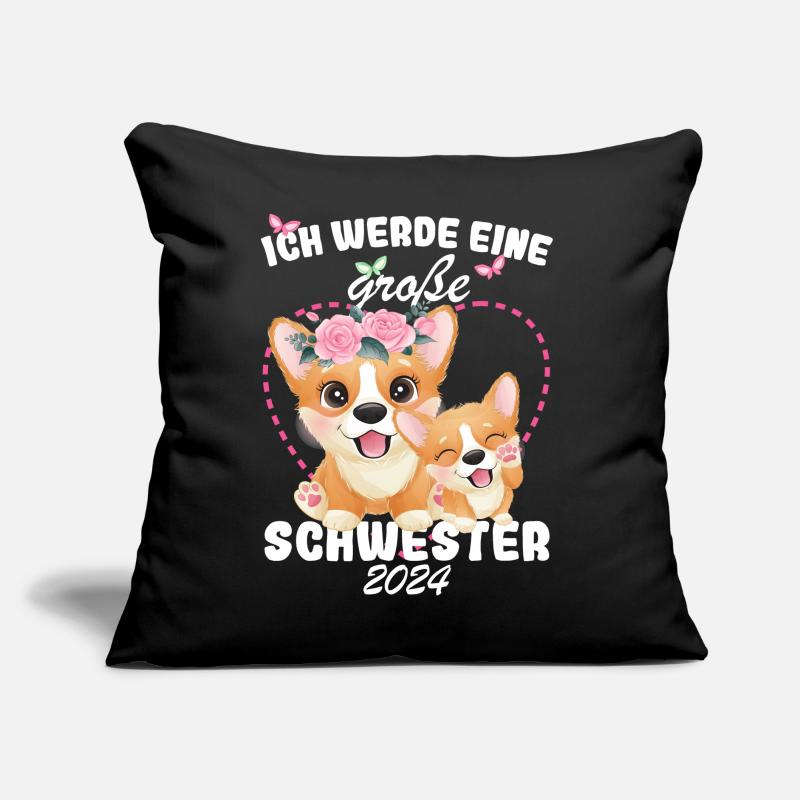 Ich Werde Eine Große Schwester 2024 Sofakissen mit Füllung 45 x 45 cm