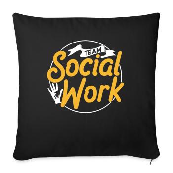 Équipe de travail social Travailleur social Travail social - Coussin et housse de 45 x 45 cm - noir - Devant