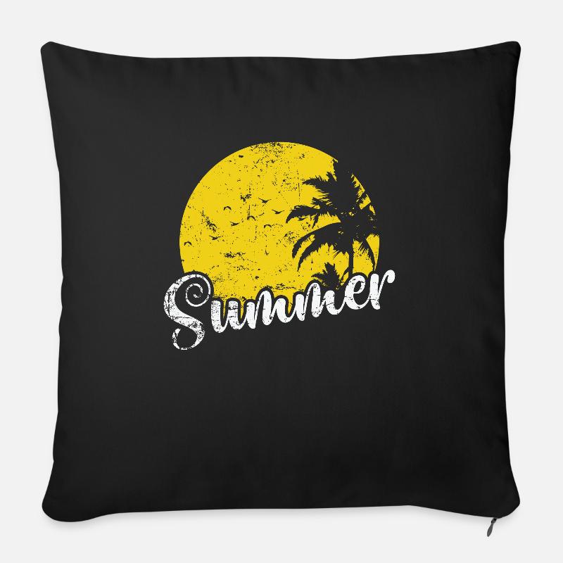 Summer Palmen Baum Urlaub Strand - Sofakissen mit Füllung 45 x 45 cm - Schwarz