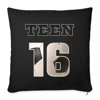 Fussball TEEN 16 Soccer - Coussin et housse de 45 x 45 cm - noir - Devant