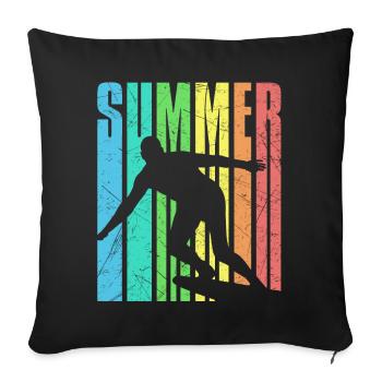Summer surfin vintage look - Sofa pillow with filling 45cm x 45cm - black - Front
