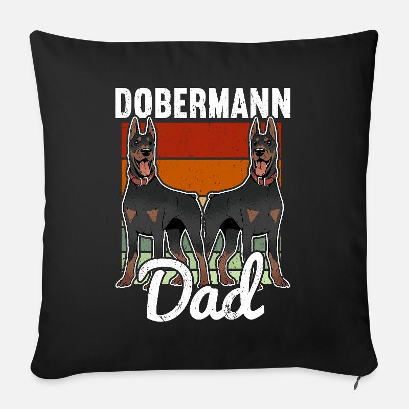 Dobermann Hund - Sofakissen mit Füllung 45 x 45 cm - Schwarz