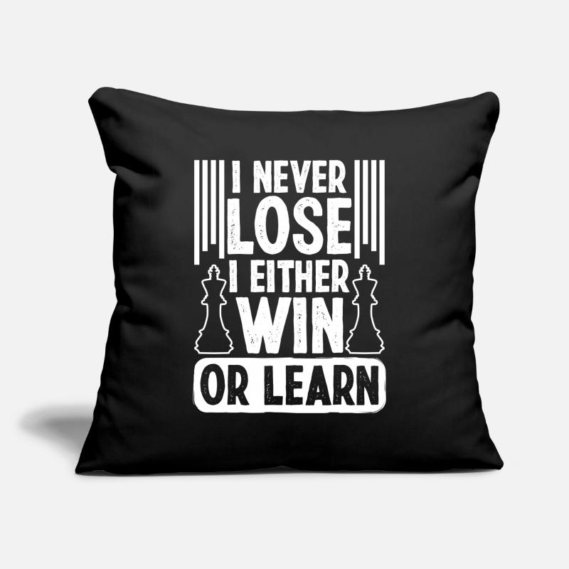 Je ne perds jamais, que ce soit Win ou Learn Coussin et housse de 45 x 45 cm
