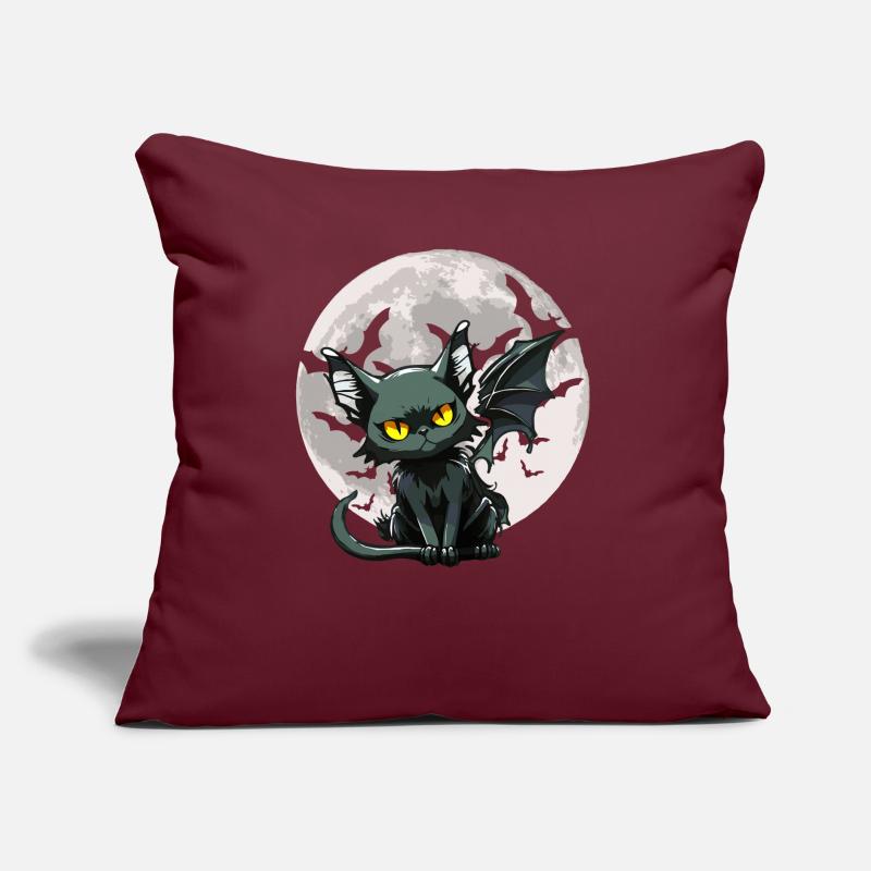 Black Cat Bat - Goth Gothic Sofa pillow with filling 45cm x 45cm