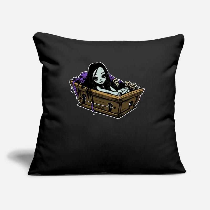 Romantic Goth in Coffin - Gothic Emo Grufti Sofa pillow with filling 45cm x 45cm