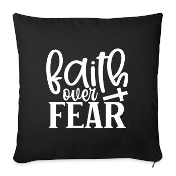 Faith Over Fear Cross - Sofa pillow with filling 45cm x 45cm - black - Front