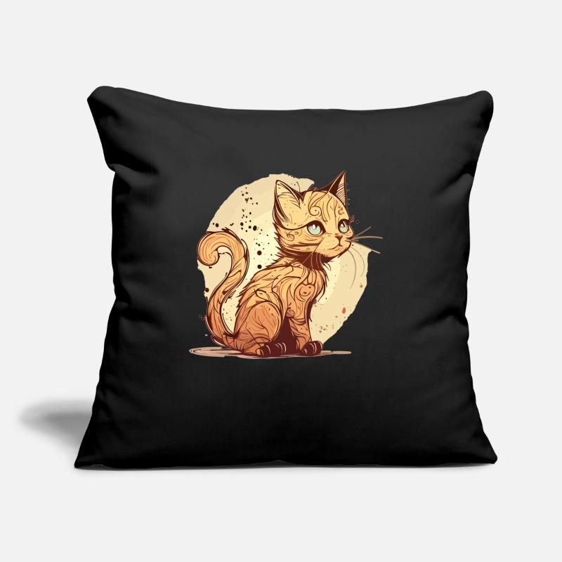 Chat dans le style comique Coussin et housse de 45 x 45 cm