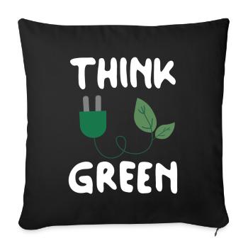 Think Green - Sofakissen mit Füllung 45 x 45 cm - Schwarz - Vorne