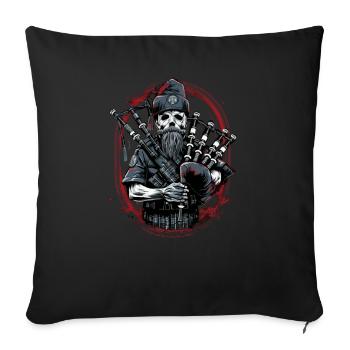Cornemuses de la cornemuse écossaise - Coussin et housse de 45 x 45 cm - noir - Devant