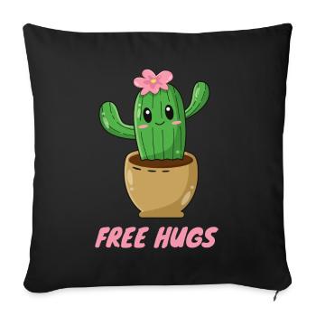 Câlins gratuits - Cactus mignon - Coussin et housse de 45 x 45 cm - noir - Devant