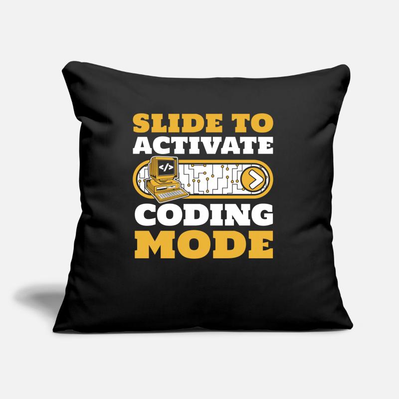 Slide To Activate Coding Mode Developer Coder Sofa pillow with filling 45cm x 45cm
