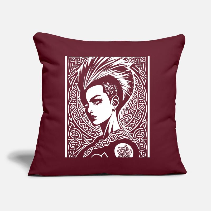 Fantasy Post Punk Celtic Tribal Batcave Mohawk Gi Sofa pillow with filling 45cm x 45cm