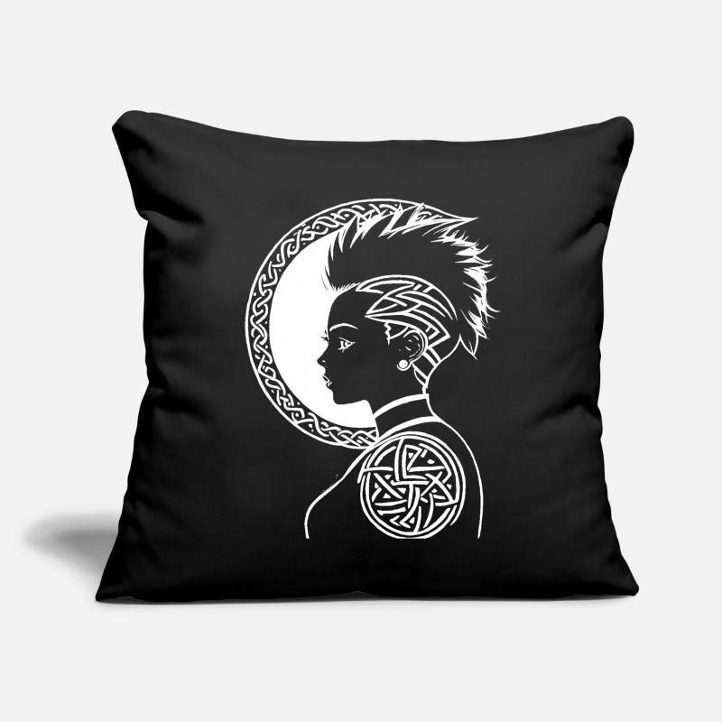 Fantasy Post Punk Celtic Tribal Batcave Mohawk Gi Coussin et housse de 45 x 45 cm
