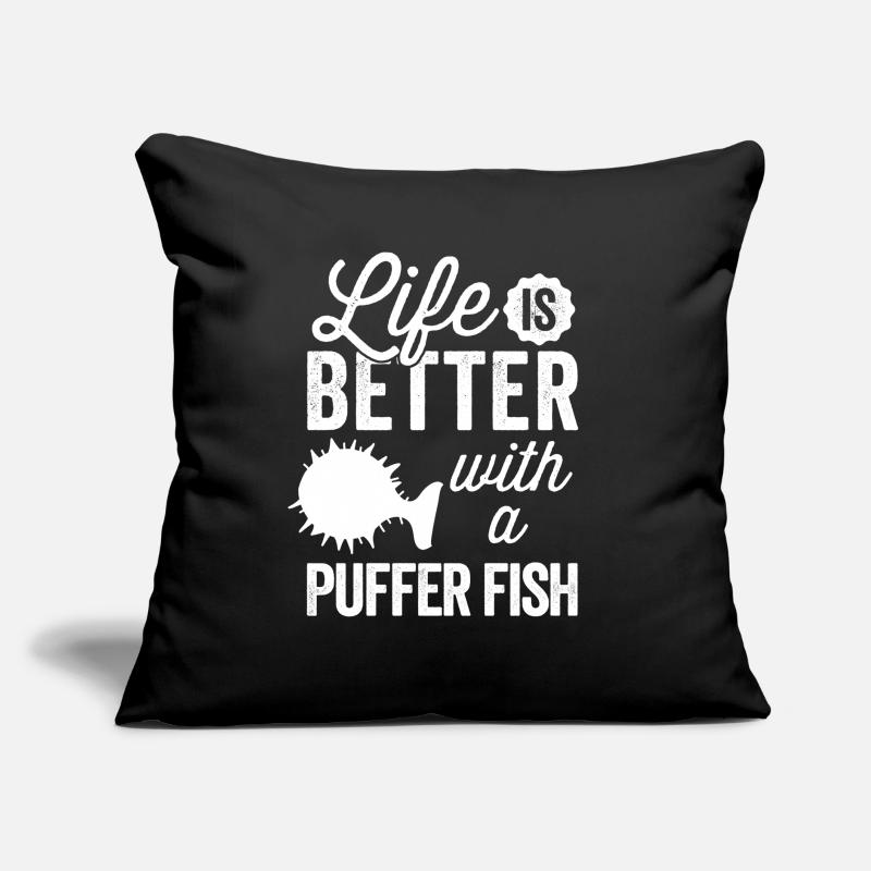 Tout est mieux avec le poisson-globe Poisson-globe géant Coussin et housse de 45 x 45 cm
