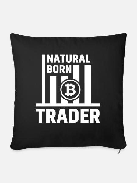 Bitcoin Trader Trading BTC - Sofakissen mit Füllung 45 x 45 cm - Schwarz