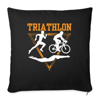 Triathlon Sport Triathletin Triathlet Triathlons - Sofakissen mit Füllung 45 x 45 cm - Schwarz - Vorne
